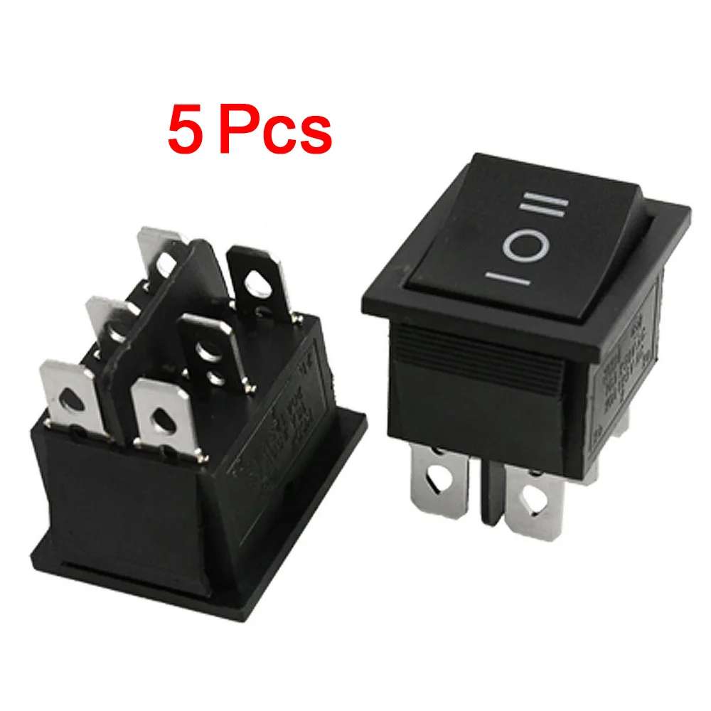 5 pcs x 6 Pin DPDT ON-OFF-ON 3 Position Boat Rocker Switch 15A/250V 20A/125V AC | Обустройство дома