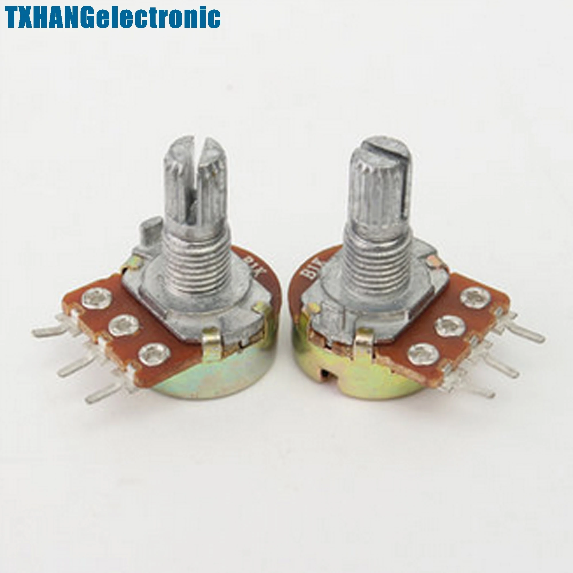 10 шт 1 K Ohm B1K рифленой прямая труба вращающийся конический потенциометр|taper