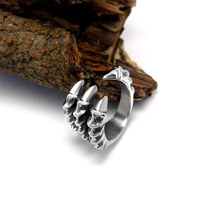 Мужские байкерские кольца из нержавеющей стали в стиле панк рок|mens biker rings|dragon claw