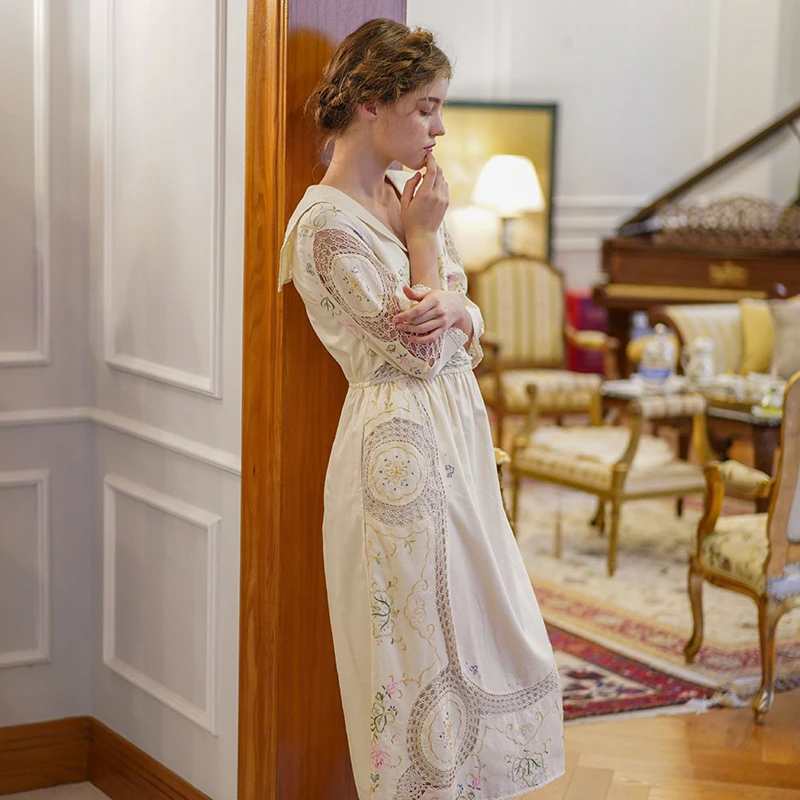 Женское винтажное платье принцессы LYNETTE'S с вышивкой крючком оригинальный