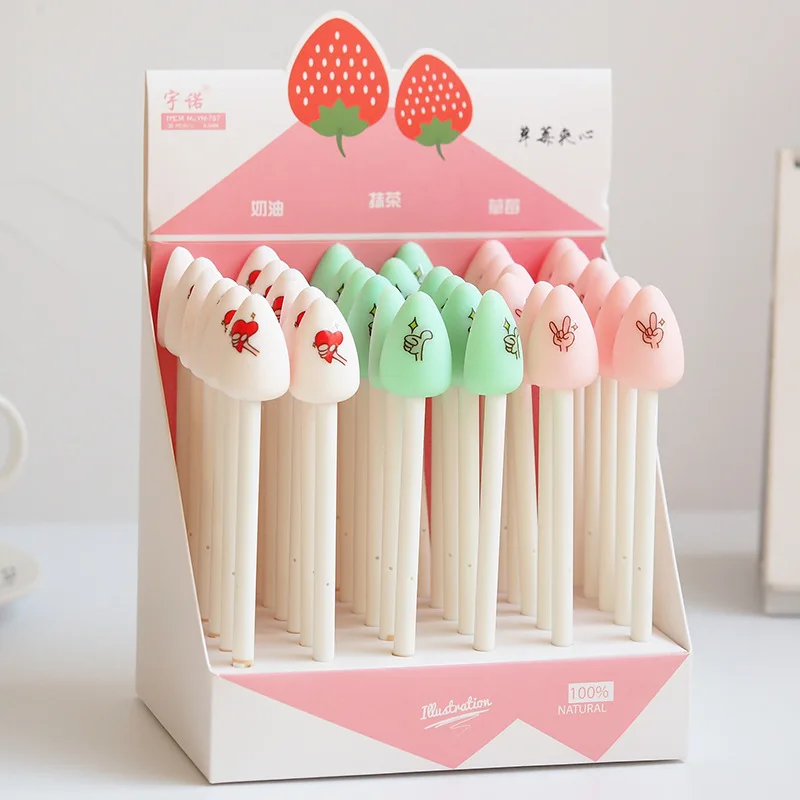 Coloffice Kawaii 2 шт клубника сэндвич гелевая ручка милая девушка сердце подпись Корея