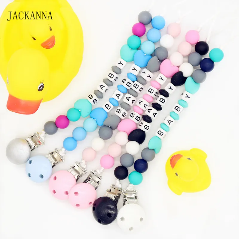 Персонализированная цепочка для детской соски Детские пустышки зажимы