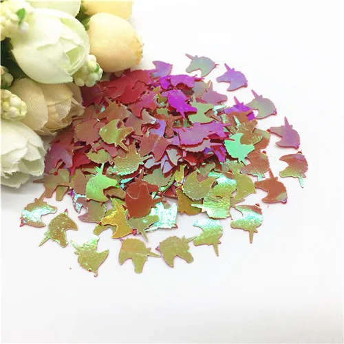 AB red Paillettes 8x12mm Unicorn Shape Loose PVC Sequin Paillette Sewing Wedding Crafts Women DIY Garment Kids Scrapbook Accessory 20g - Цвет: AB red