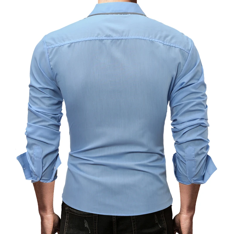 2017 Новых Людей Модный бренд Рубашка Camisa Masculina С Длинным Рукавом Мужчин Slim Дизайн