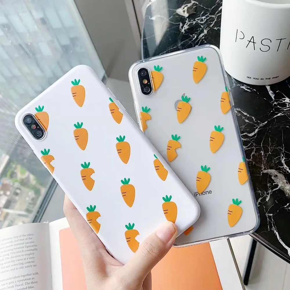 Мягкий чехол из ТПУ для iPhone 6/S/7/8 Plus/X/XR/XS/XSMAX Летний стиль Yummy овощи морковь
