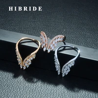 hibride new trendy womens jewelry hand made aaa cubic zirconia butterfly wings adjust wedding ring for women bijourx r 266