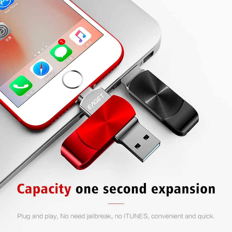 Eaget usb флэш-накопитель 64 ГБ USB 3.0 флэш-диск из металла флешки Flash Memory Stick 128