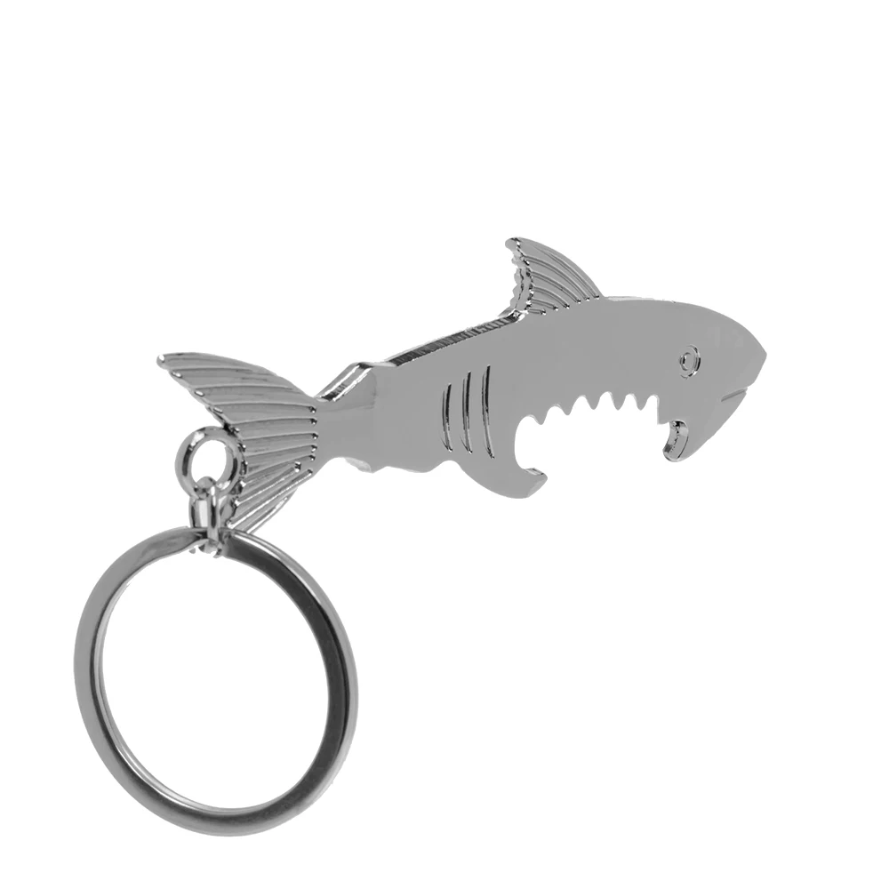 

KANNERT Shark Shaped Bottle Opener Keychain shaped zinc alloy Silver Color Key Ring Beer Bottle Opener Unique Creative Gift