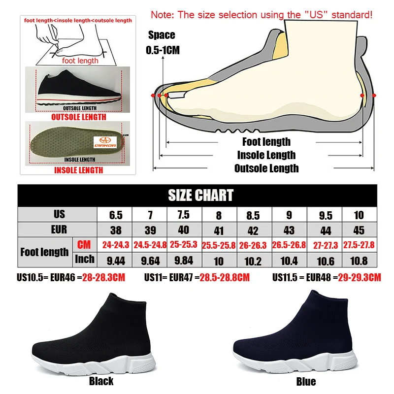 Новый Для мужчин кроссовки дышащие легкие спортивные носок осень зима уличная
