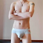 Wangjiang Выпуклое Мужское нижнее белье, большие мужские трусы из ледяного шелка, низкая талия, дышащие сексуальные мужские трусы