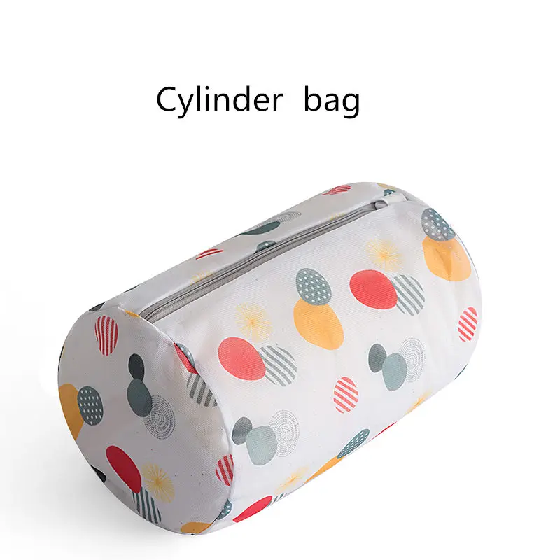 Cylinder bag 5 размеров на молнии сетчатые мешки для стирки белья стиральная машина защита сетчатый мешок для нижнего белья носки складной бар Стирка мешок для белья - Цвет: Cylinder bag