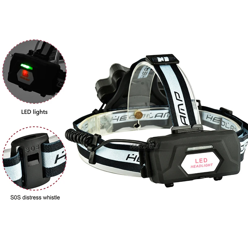 Linterna USB фар с SOS свисток светодиодный налобный фонарик переднего света головы xml t6