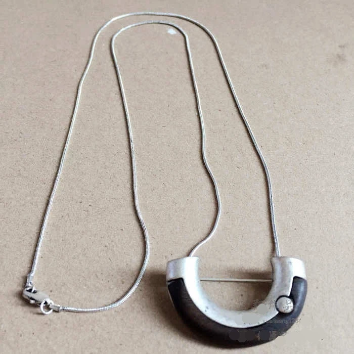 Винтажная цепочка со змеиным плетением специальный дизайн деревянная Подвеска