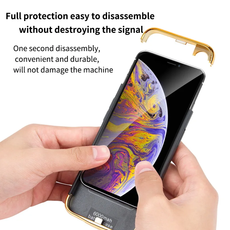 5500 mAh Батарея чехол для iPhone X XS 6000 Мощность банк Зарядное устройство р MAX ультра
