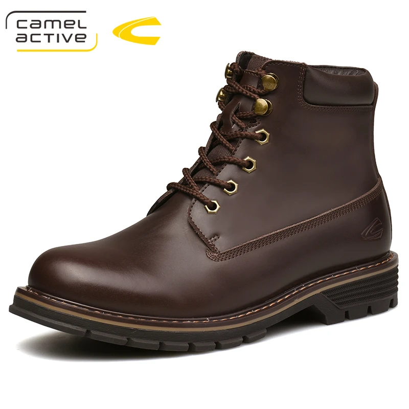 

Camel Active NEW Men's Boots Outdoor Army Ankle Boots Men's Leather Military Desert Tactical Boot Shoe Black Combat Boots Winter