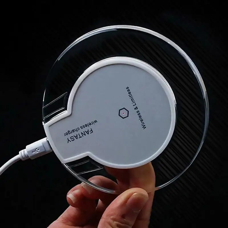 K9 кристалл телефон адаптер для беспроводной зарядки QI USB быстрая зарядка для Iphone 6/7/8/X штекер samsung Xiaomi HUAWEI