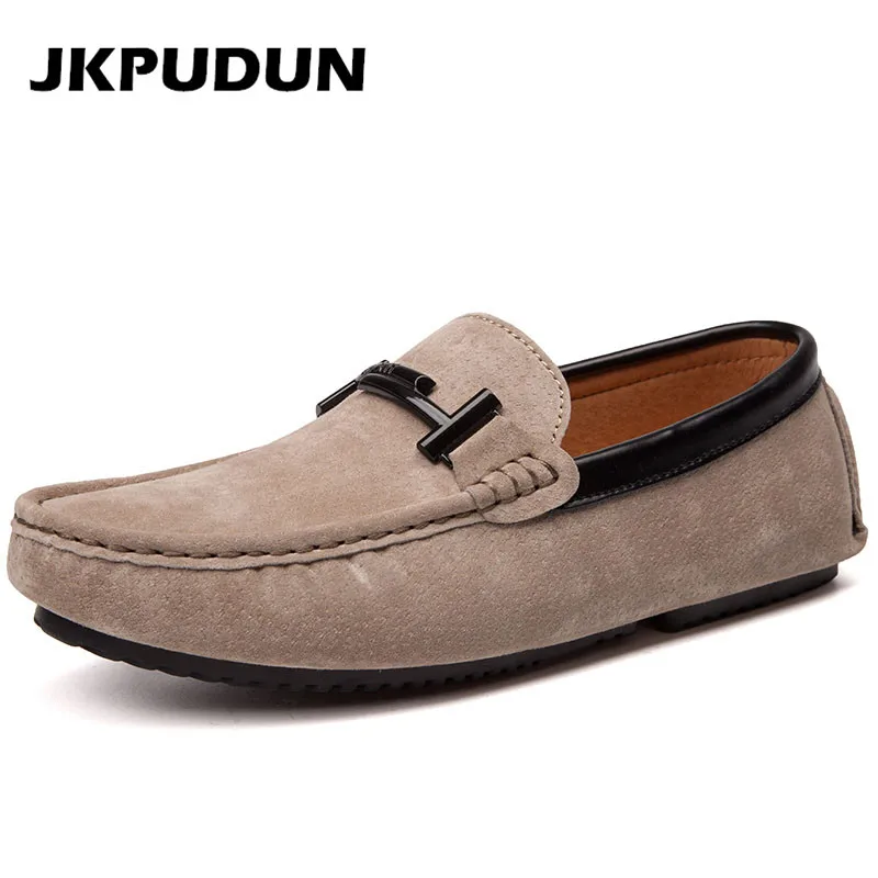 JKPUDUN Italian Mens Driving Shoes Casual Luxury Brand Loafers Men Designer Fashion Boat High Quality Moccasins | Обувь