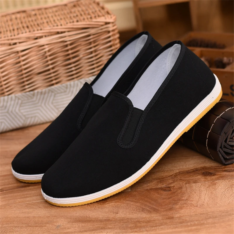 Top Quality Black Cotton Shoes Bruce Lee Vintage Chinese Kung Fu shoes Wing Chun Tai Chi Slipper Martial Art Pure | Обувь