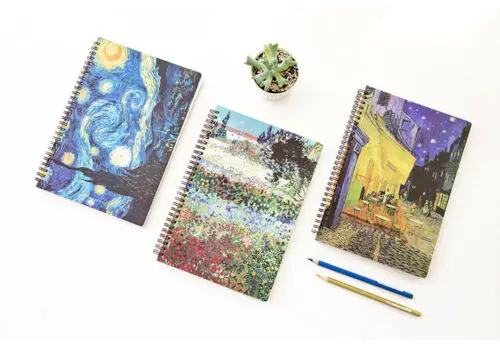 B5 спиральный блокнот бумажный планировщик Bullet Journal Agenda школьный дневник записная книжка Ван Гог картина звездное небо Памятка дневник путешественников