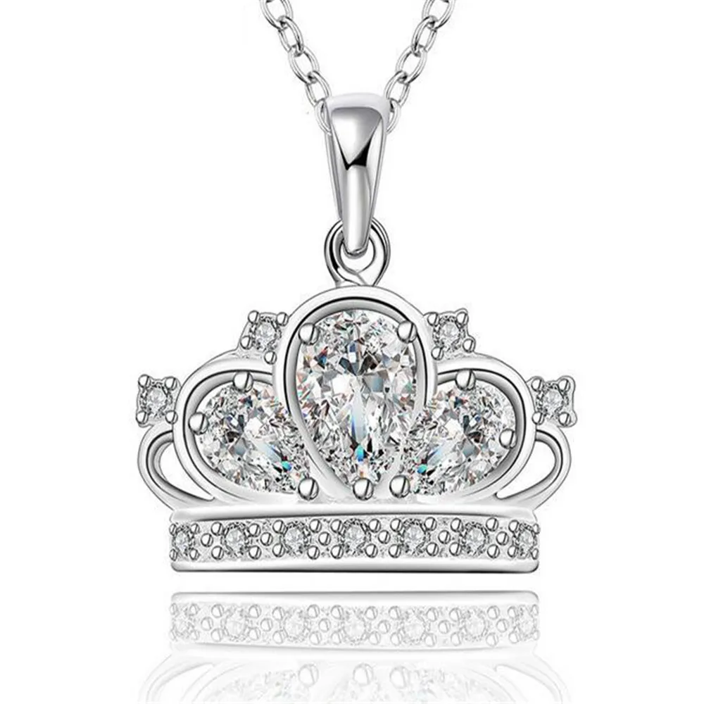 

Подлинное 100% Стерлинговое Серебро 925 пробы цветное сказочное Тиара ожерелье, прозрачный CZ женское ожерелье с подвеской из стерлингового се...