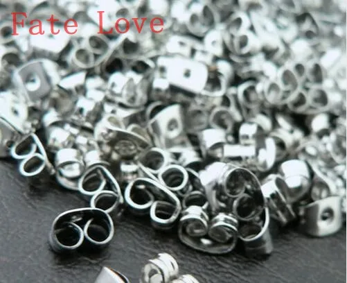 500 шт. сверкающие серьги гвоздики из нержавеющей стали Fate Love|earring backs|caps for jewelryearring