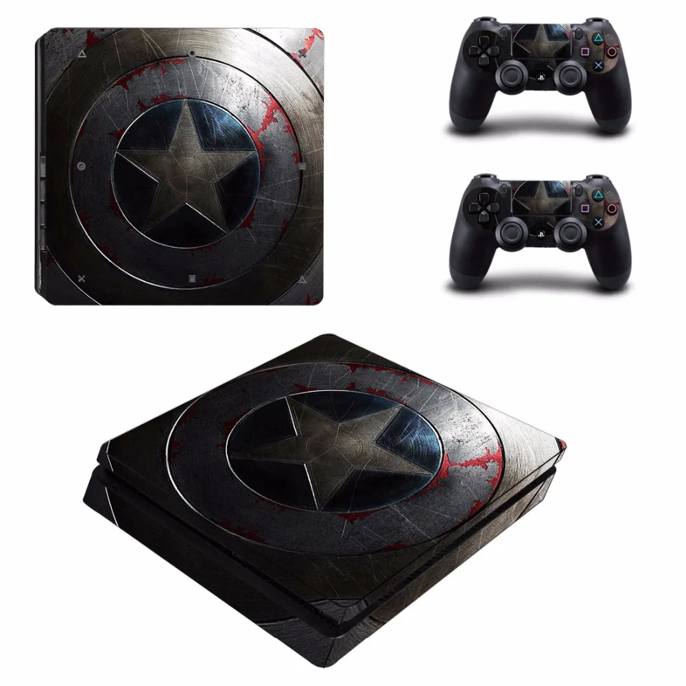 Мстители Капитан Америка PS4 тонкая кожа Наклейка для playstation 4 консоли и 2 контроллеров PS4 Slim Skins Наклейка виниловая