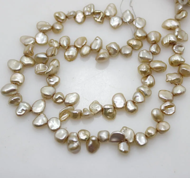 5-7 мм маленький светло-золотой Кеши жемчуг свободные бусины gemstone15 &quotДлинная нить
