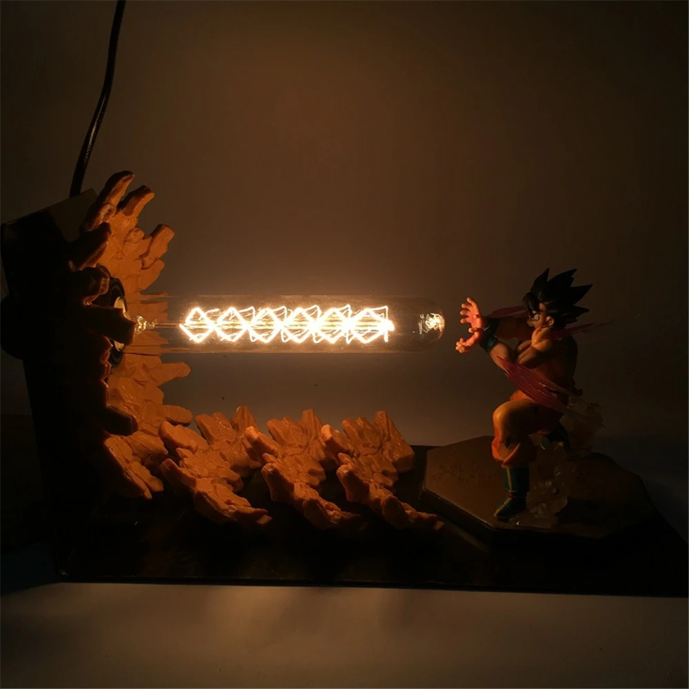 EU US Dragon Ball Z Son экшен-фигурка Гоку настольная Светодиодная лампа Kamehameha Attack Аниме Супер Saiyan DBZ светодиодные ночники подарок