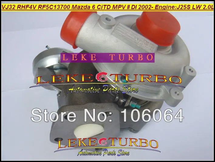 Турбокомпрессор VJ32 RHF4V VDA10019 RF5C13700 для Mazda 6 CiTD MPV II DI Premacy 2002- Engine J25S MZRCD LW 2.0L