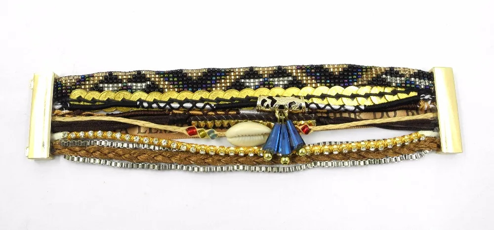 Новые многослойные ленты Обёрточная Бумага браслет для Для женщин Веревка