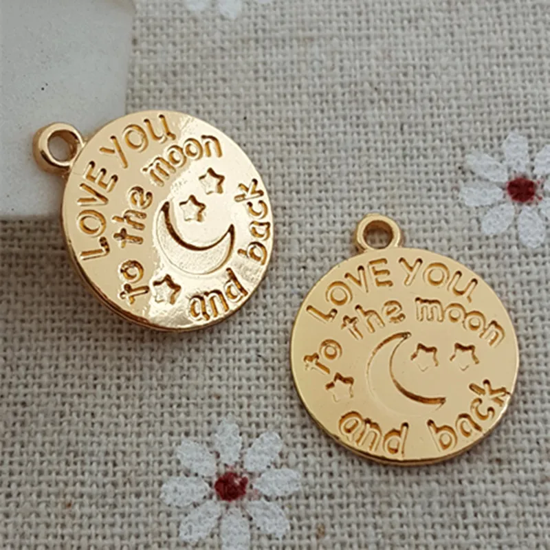 20 шт./лот 18 мм ювелирные аксессуары древняя серебряная надпись love you to the moon и back