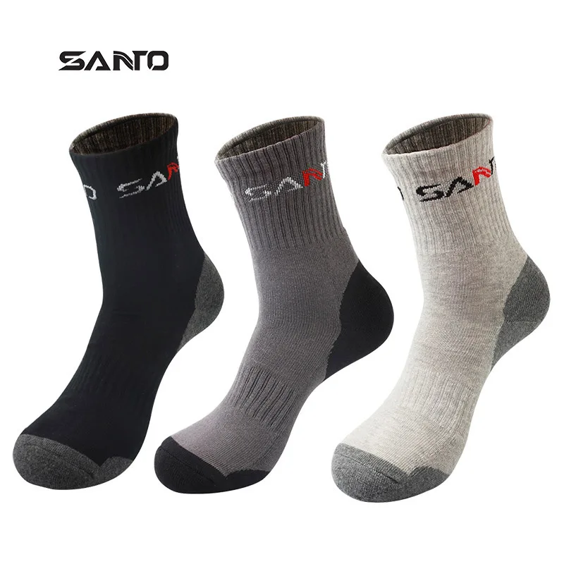

Спортивные мужские носки SANTO S010, 3 пары, дышащие хлопковые носки для занятий спортом на открытом воздухе, велоспортом, спиннингом, для тренировок, кемпинга, походов
