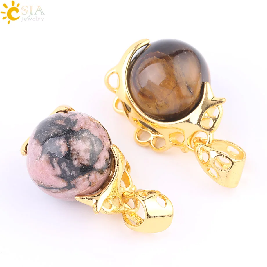 Женские Подвески из натурального кварца CSJA розовый фиолетовый кристалл Круглый