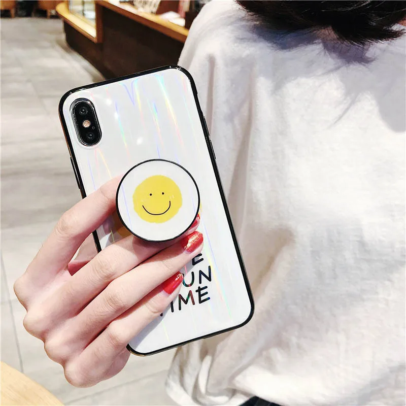 Мультяшный лазер чехол для телефона с держатель телефонного звонка iPhone Xs 8 Plus 7 6 X