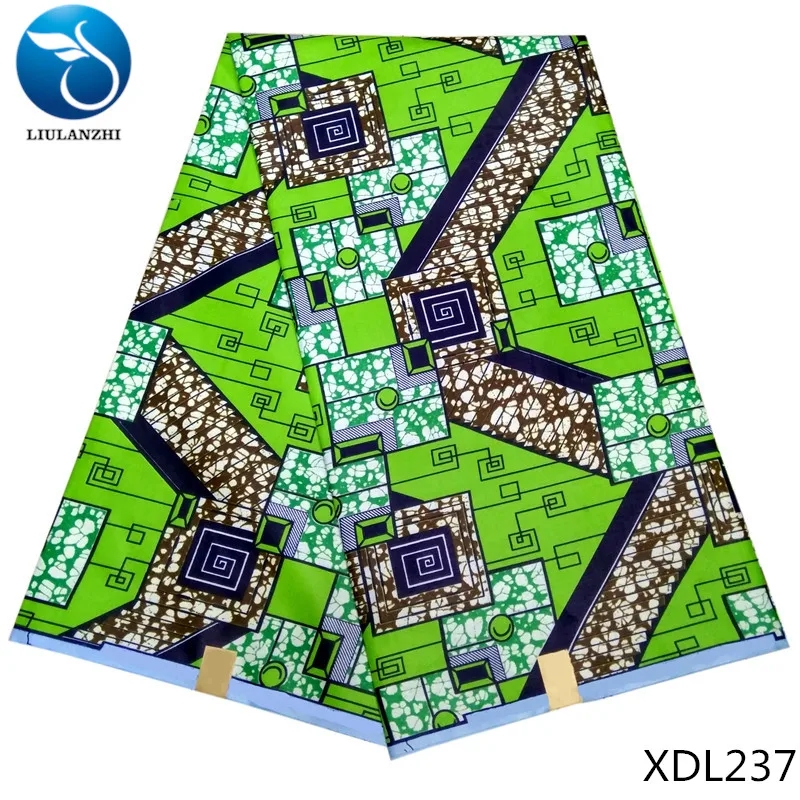 XDL237 LIULANZHI Анкара воск ткани новейший дизайн patern Зеленый Воск принты ткань для платья полиэстер ткани XDL234-XDL249 - Цвет: XDL237