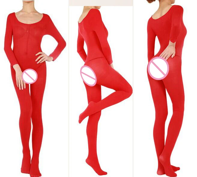 Red Not Open Crotch Новинка, женские плотные теплые эластичные чулки с низким воротником и открытым/не открытым шаговым швом, Корректирующее белье, женские мягкие Боди и боди, 5 цветов - Цвет: Red Not Open Crotch