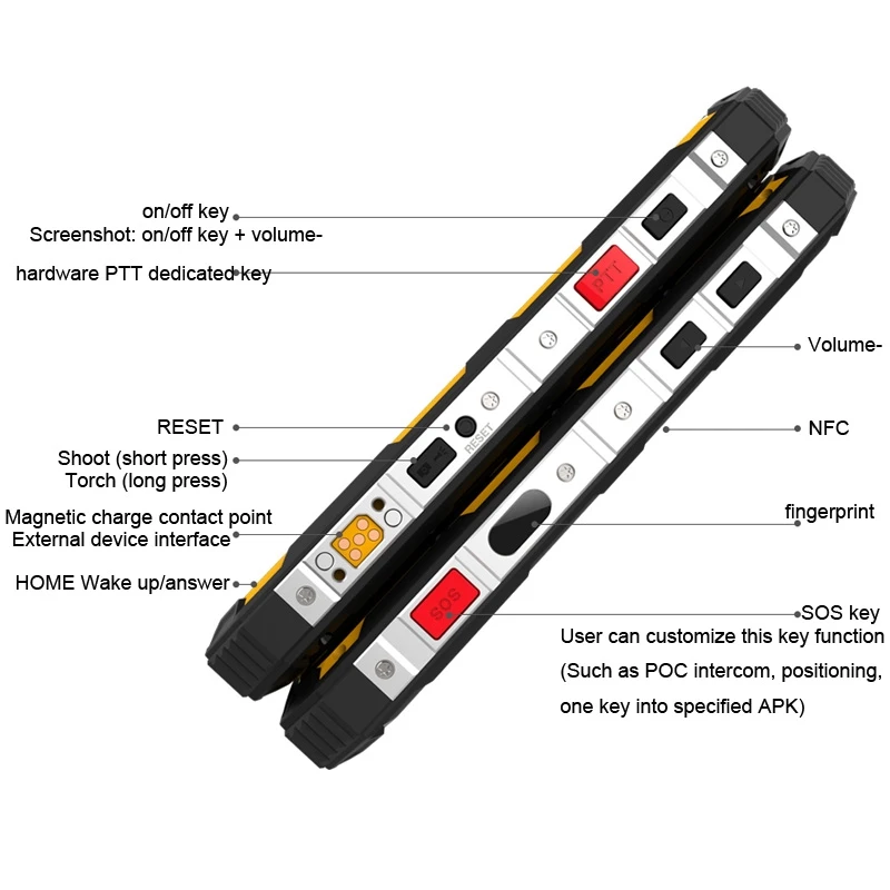 Conquest S8 PTT Walkie двусторонний смартфон MTK6753 3 ГБ 32 5 дюймов Celular 6000 мАч Android 7 0 NFC прочный