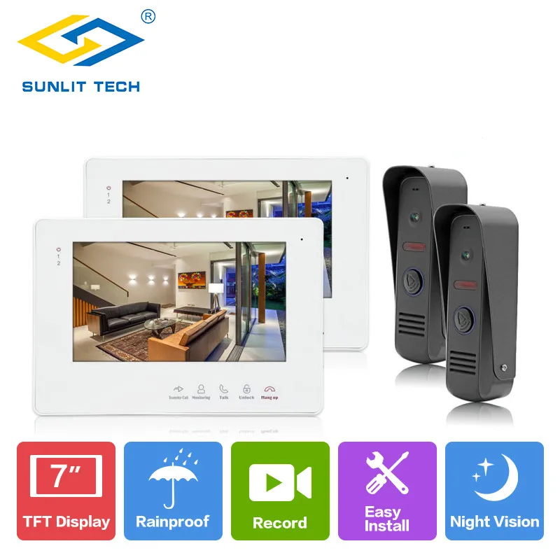 New 7 inch Video Intercom Home Door Phone Wired Doorbell Camera Monitor Outdoor Entry Access System Security | Безопасность и