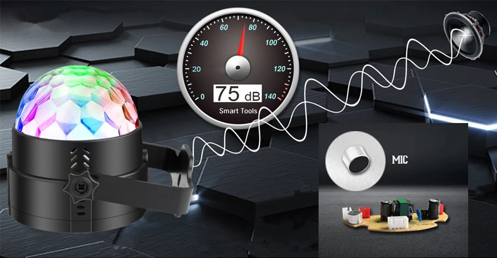 USB DC5V ИК-контроль, красочный эффект, светодиодная лампа, музыкальный контроль, праздничные вечерние, ночной Светильник s dj disco ktv, Рождественский светильник, сценический ligting