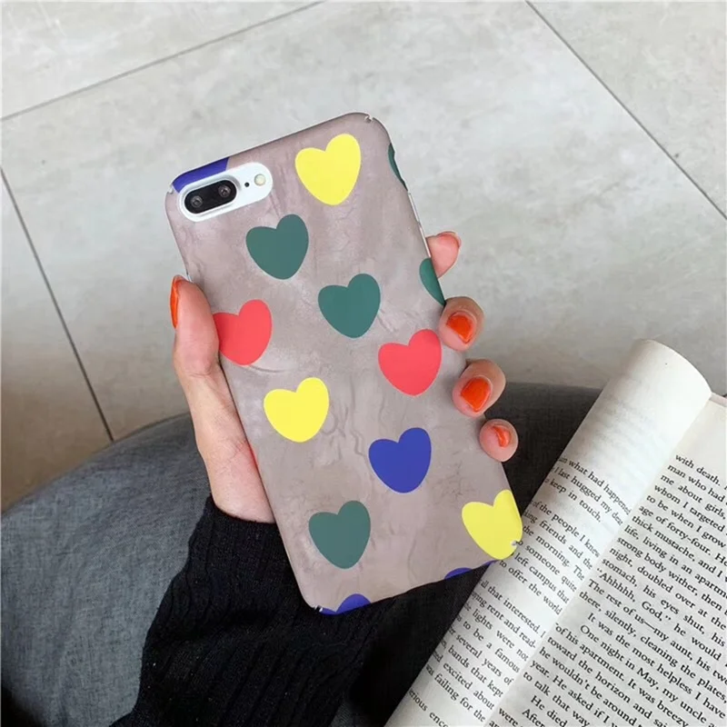 Color Small Love Phone Case for iphone 6 6s 7 8Plus All-inclusive Shatter-resistant Water Hard Cover XS Max XR X |