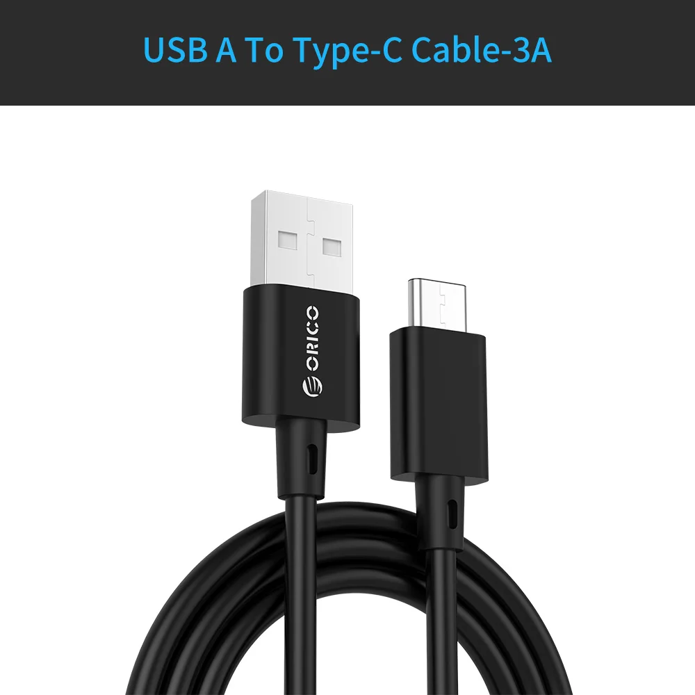 ORICO usb type-C кабель для Xiaomi Mi9 Redmi Note 7 USB C кабель для мобильного телефона Быстрая зарядка type-C кабель для samsung S9 S10 Plus - Цвет: THC-10-BK
