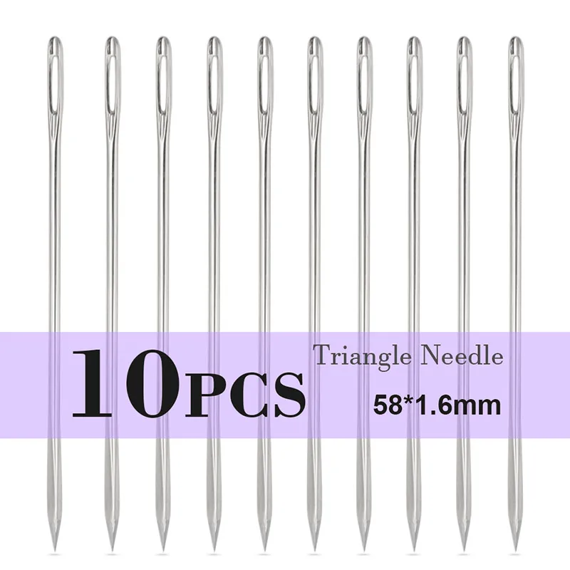 Triangle Big 10PCS Ручная работа, высокое качество, товары для дома, рукоделие, швейная кожа, игла, нержавеющая сталь, шпильки, ручная круглая призма, головка, тупой пинт - Цвет: Triangle Big 10PCS