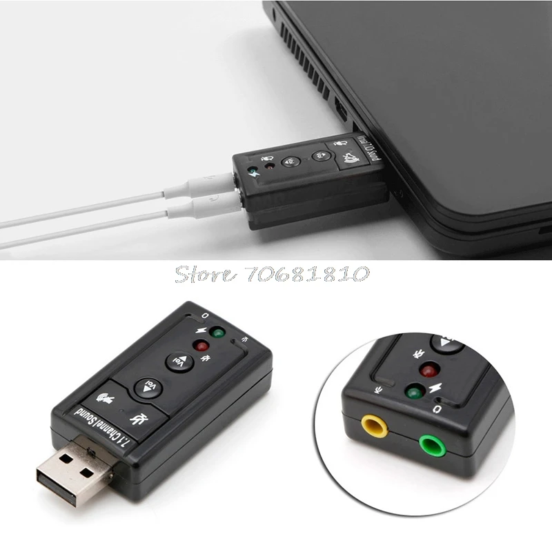 

External USB Audio Sound Card Adapter Virtual 7.1 USB 2.0 Speaker Audio With Microphone 3.5mm Jack Converter For PC Laptop T179