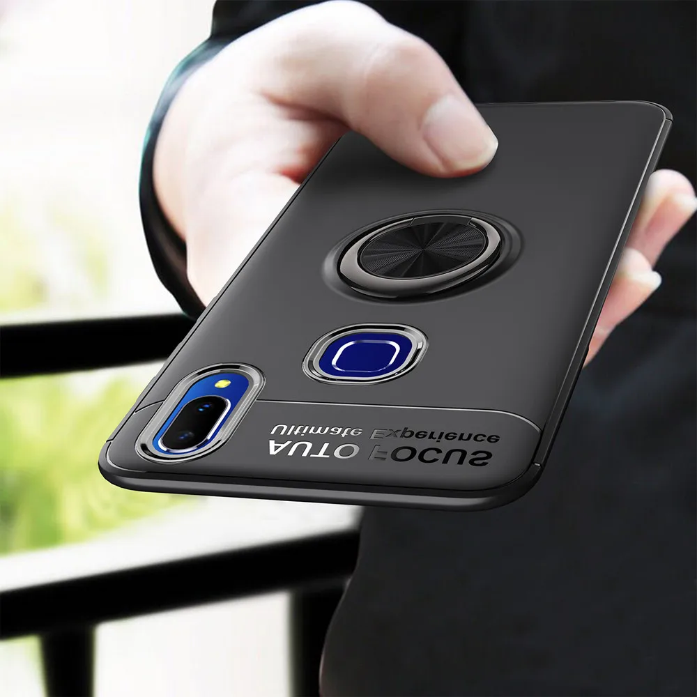 Чехол для Vivo V11i V11 Pro цветной металлический магнитный кольцевой держатель Мягкий