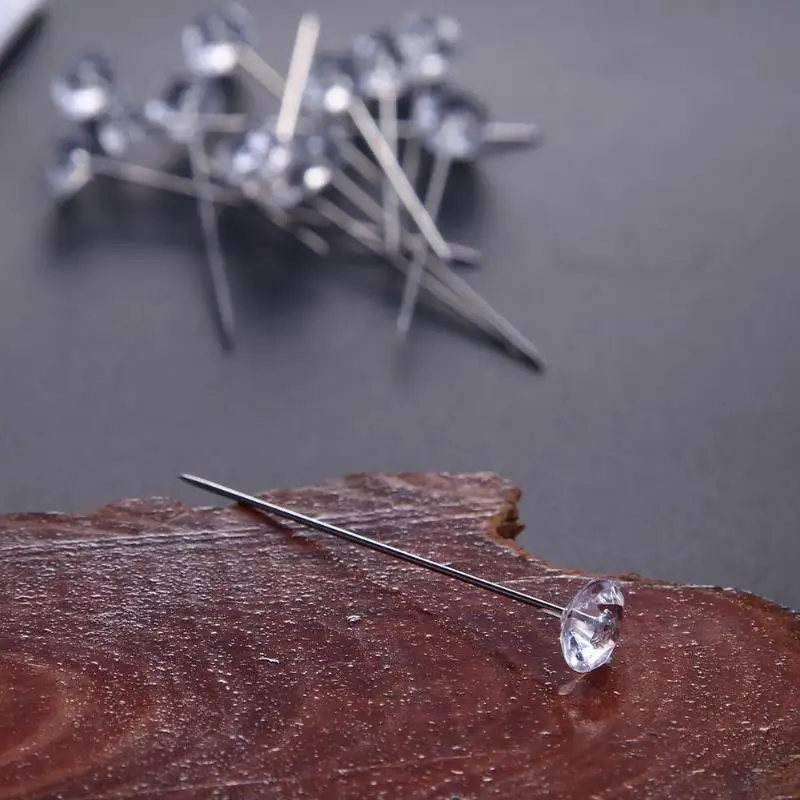 50 шт./компл. 8x53 мм страз штифты DIY Швейные штифты для шитья фиксация иглы Свадебный корсаж украшения шпильки