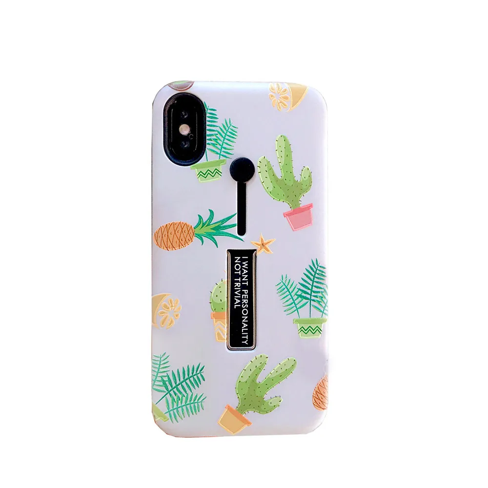 Скрыть кольцо подставка-держатель чехол для iPhone X XS MAX XR ананас клубника кактус