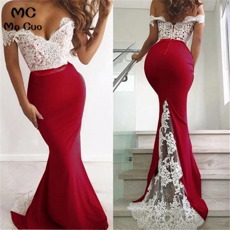 

Ready Ship 2019 bridesmaid dresses Wedding party Dress with Appliques Lace Off Shoulder Evening Dresses Bridesmaid dress