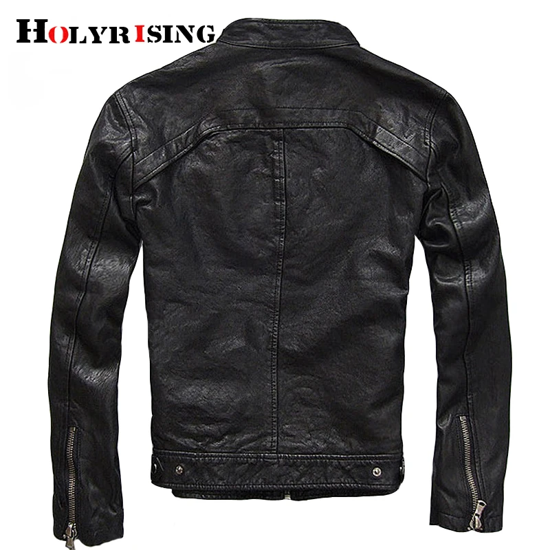 Мужская кожаная куртка Holyrising из натуральной козьей кожи мужская мотоциклетная