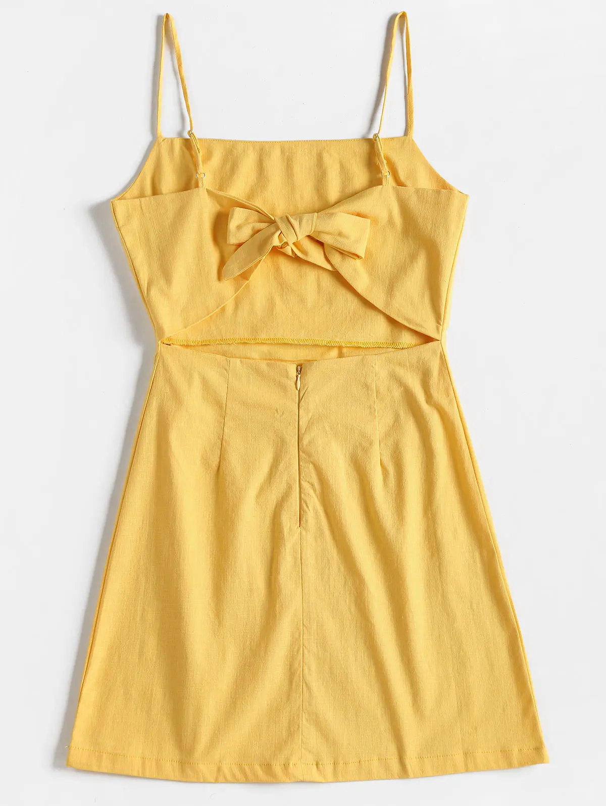 ZAFUL Узловатое Вырезное Мини Платье Лето Повседневный Тонкий Ремень Хлопок Слип