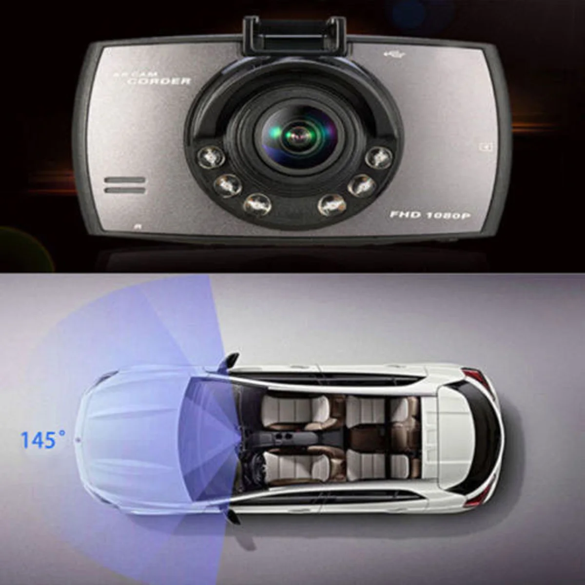 HD 2 7 дюймов LCD 1080P Автомобильный видеорегистратор Автомобильная камера ночного